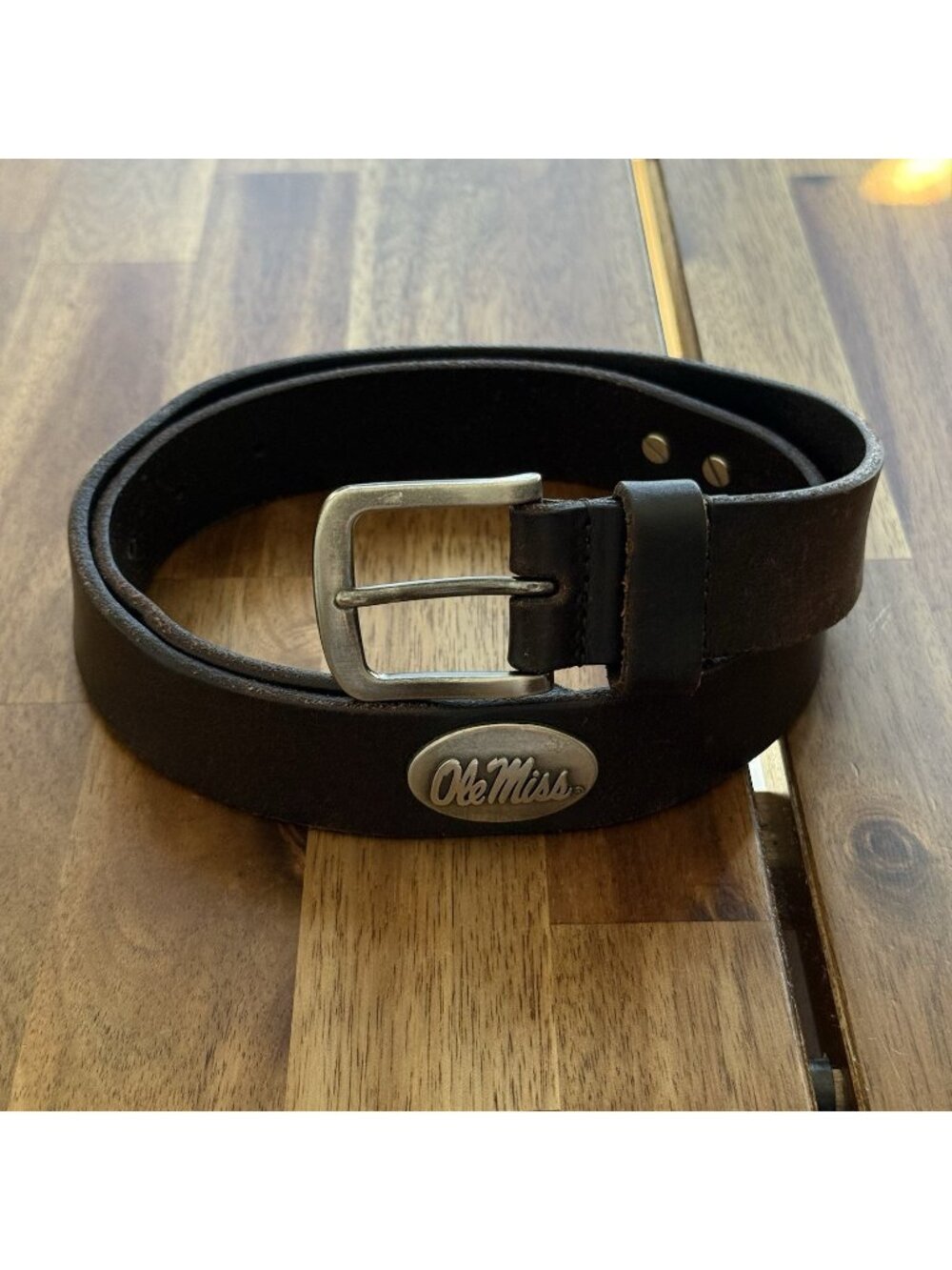 ZEP-PRO BELT Size 32‎ Ole Miss Mississippi Brown Leather Concho Preppy Casual